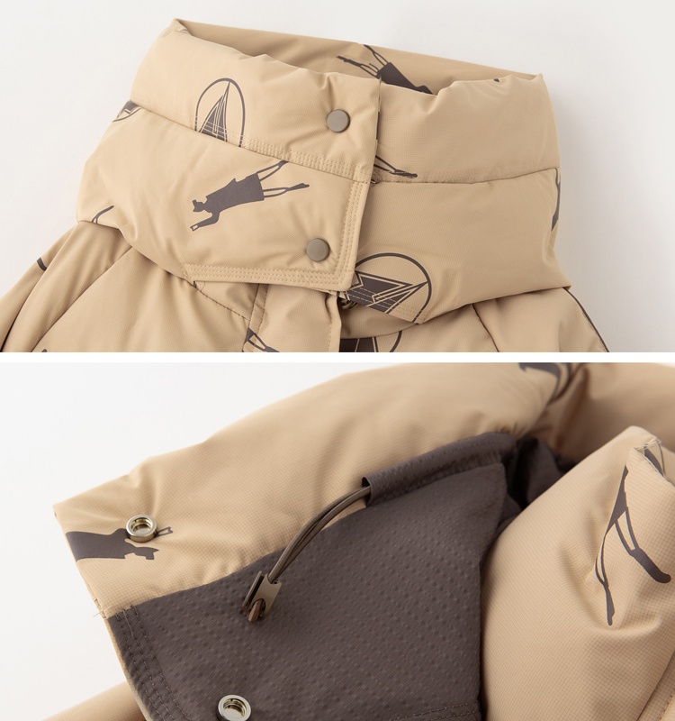 Winter mixed colors zip duck down splice down coat