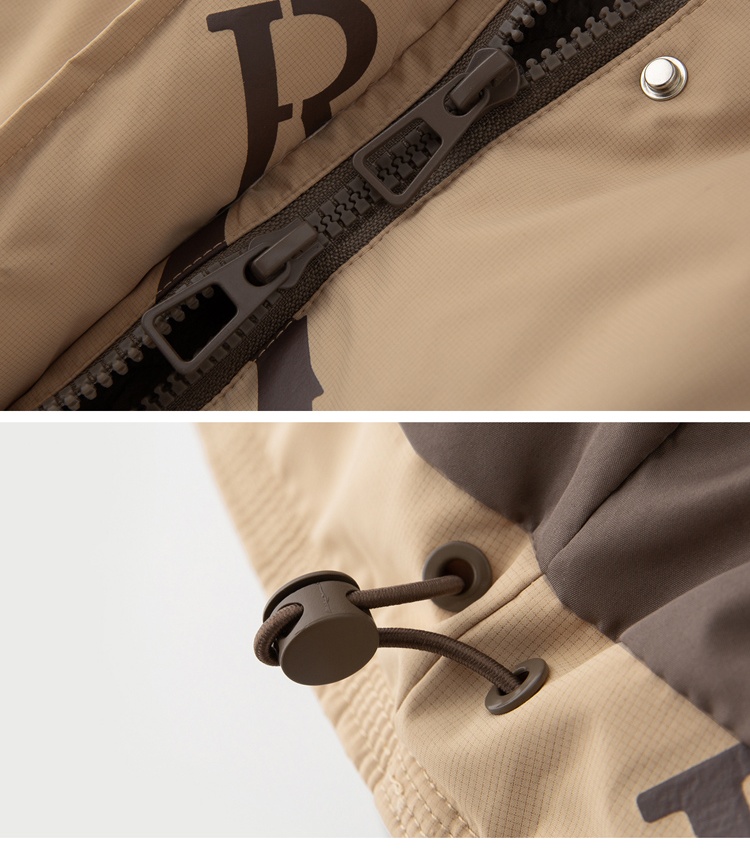 Winter mixed colors zip duck down splice down coat