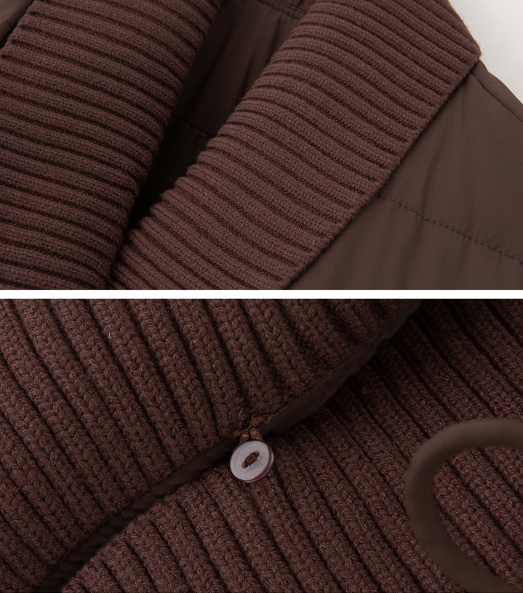 Short knitted chanelstyle coat pink splice down coat for women