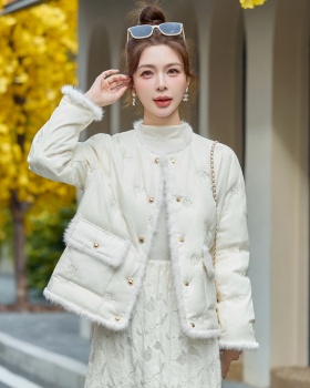 Embroidery mink hair winter duck down Chinese style down coat