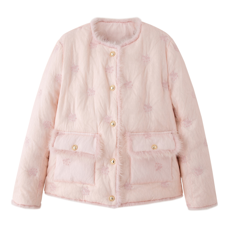 Embroidery mink hair winter duck down Chinese style down coat