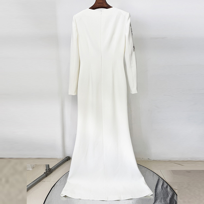 Rhinestone long long dress European style dress