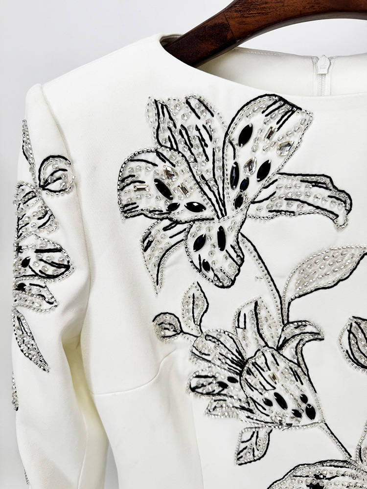 Rhinestone long long dress European style dress