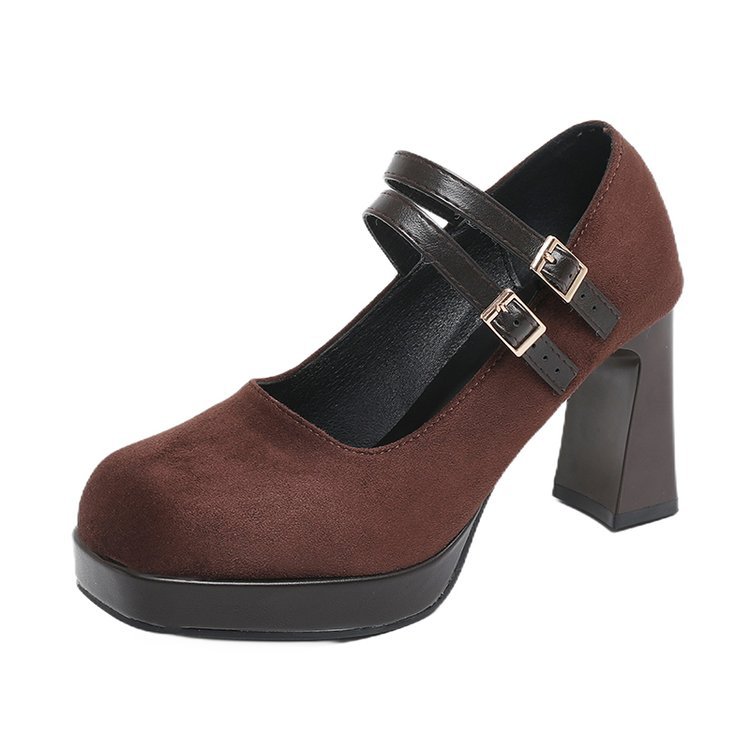 Fashion square head shoes France style lady high-heeled shoes