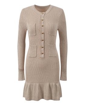 Autumn and winter France style breasted chanelstyle dress