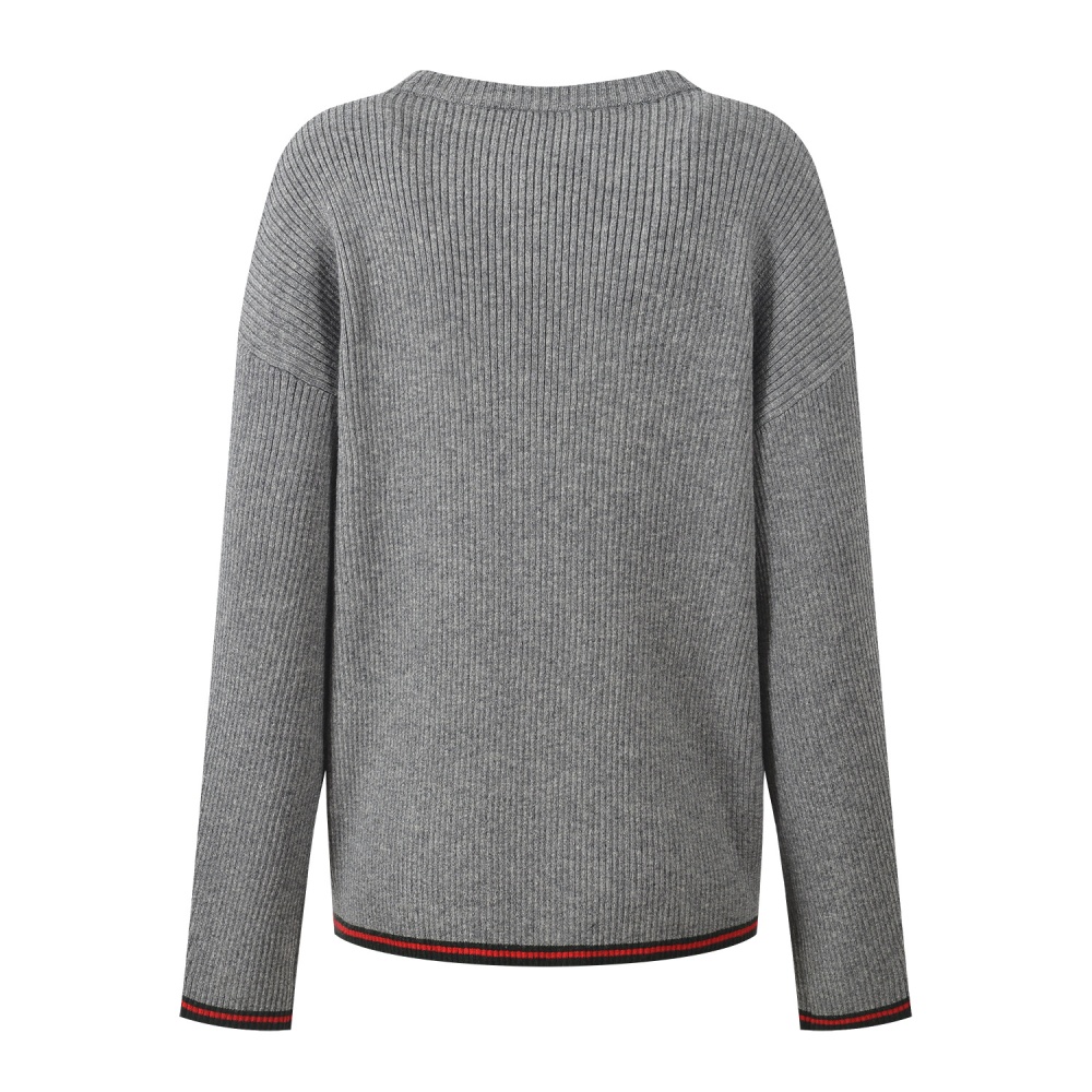 Fashion V-neck wide leg pants loose cardigan a set