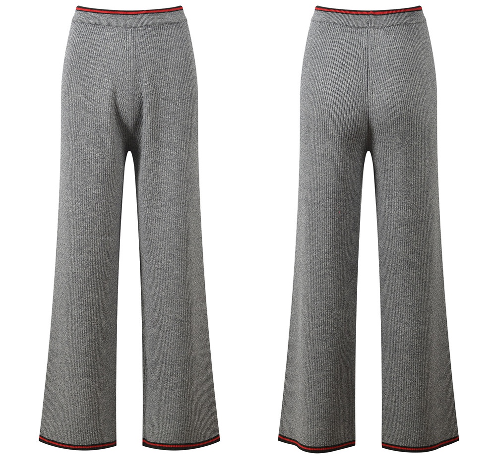 Fashion V-neck wide leg pants loose cardigan a set