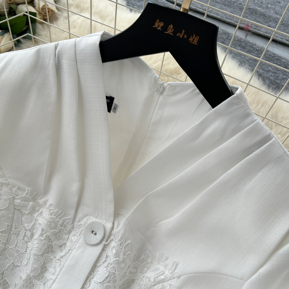 Temperament autumn dress bandage pinched waist long dress