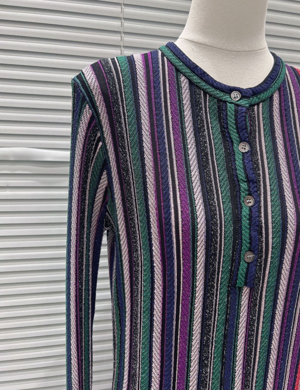 Slim autumn and winter wide leg pants stripe tops a set