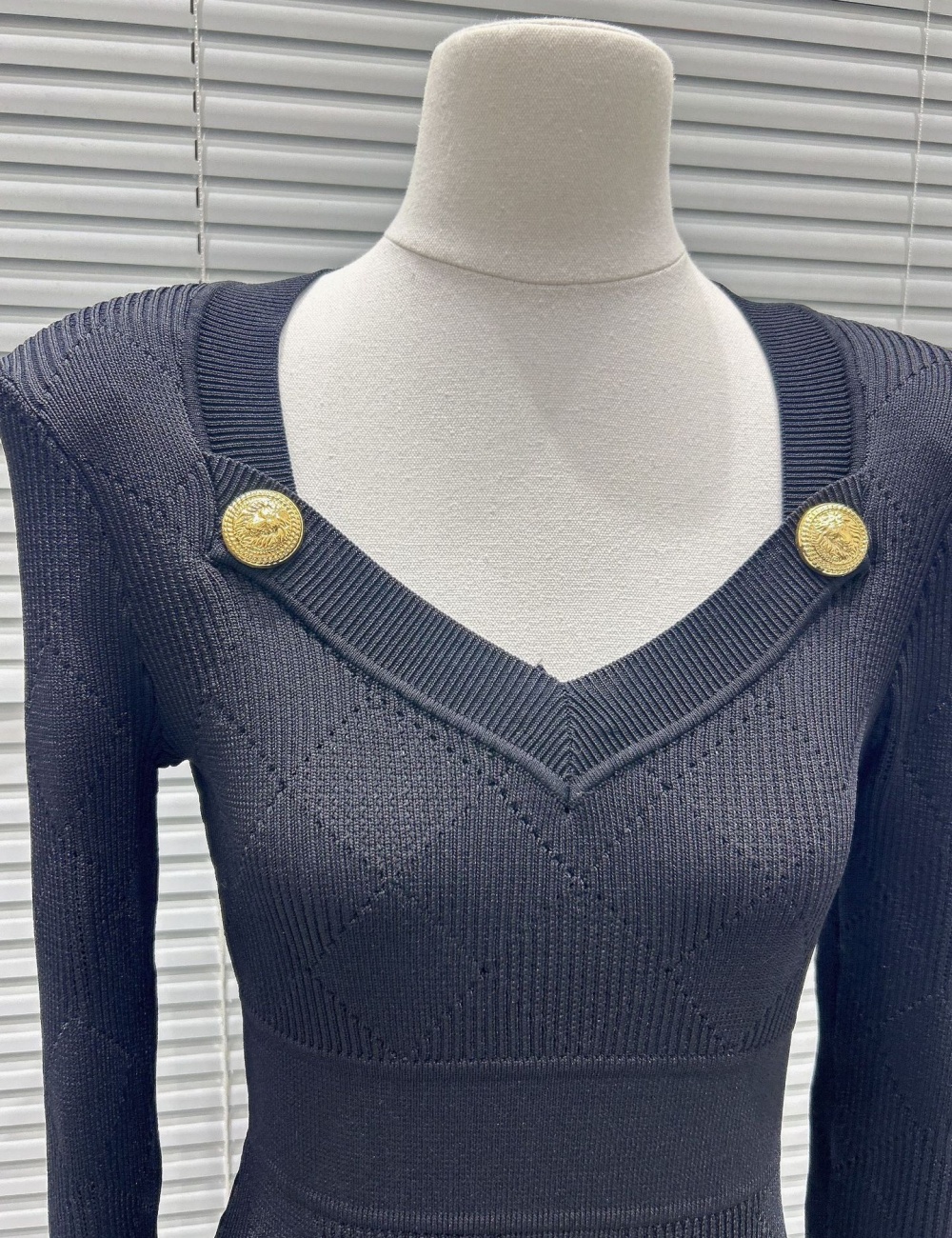 Chanelstyle ladies metal buckles quilted dress