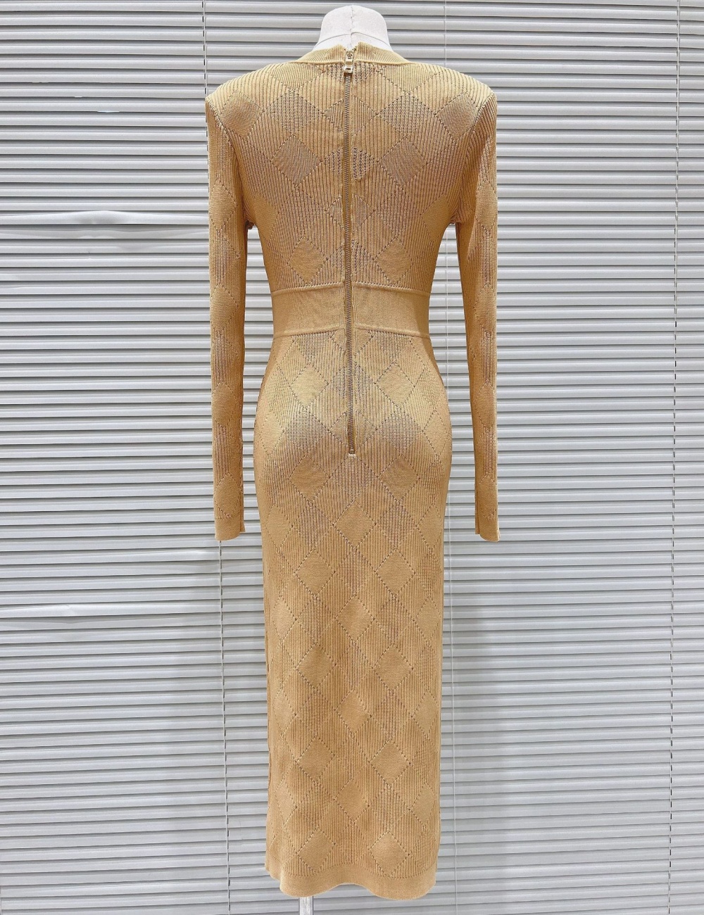 Chanelstyle ladies metal buckles quilted dress