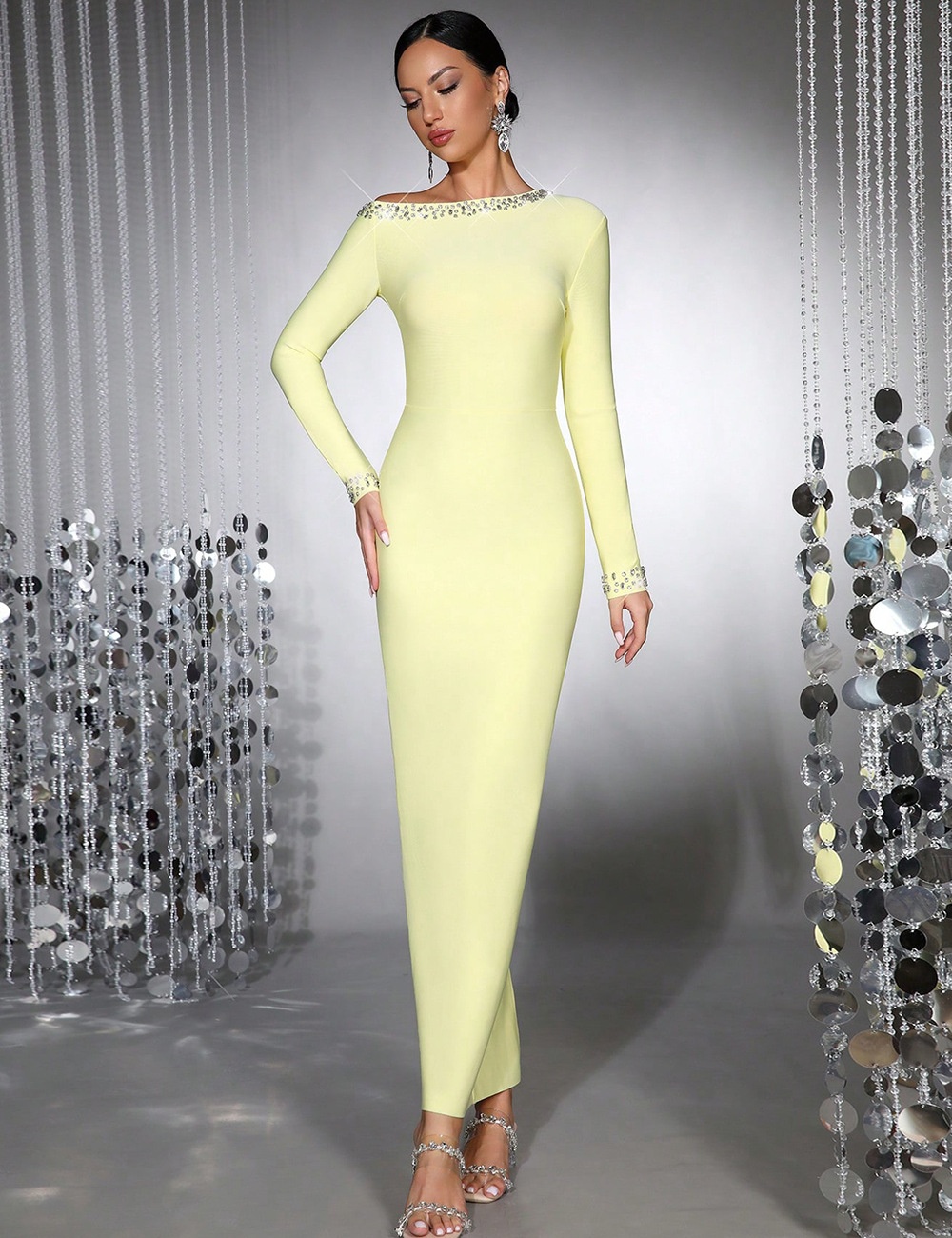 European style long dress evening dress for women