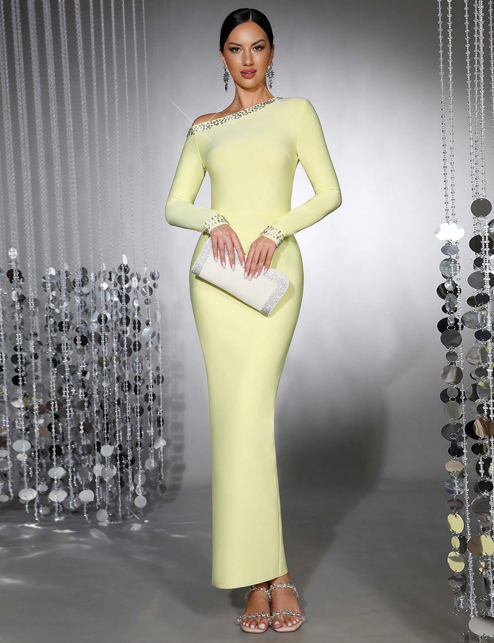 European style long dress evening dress for women