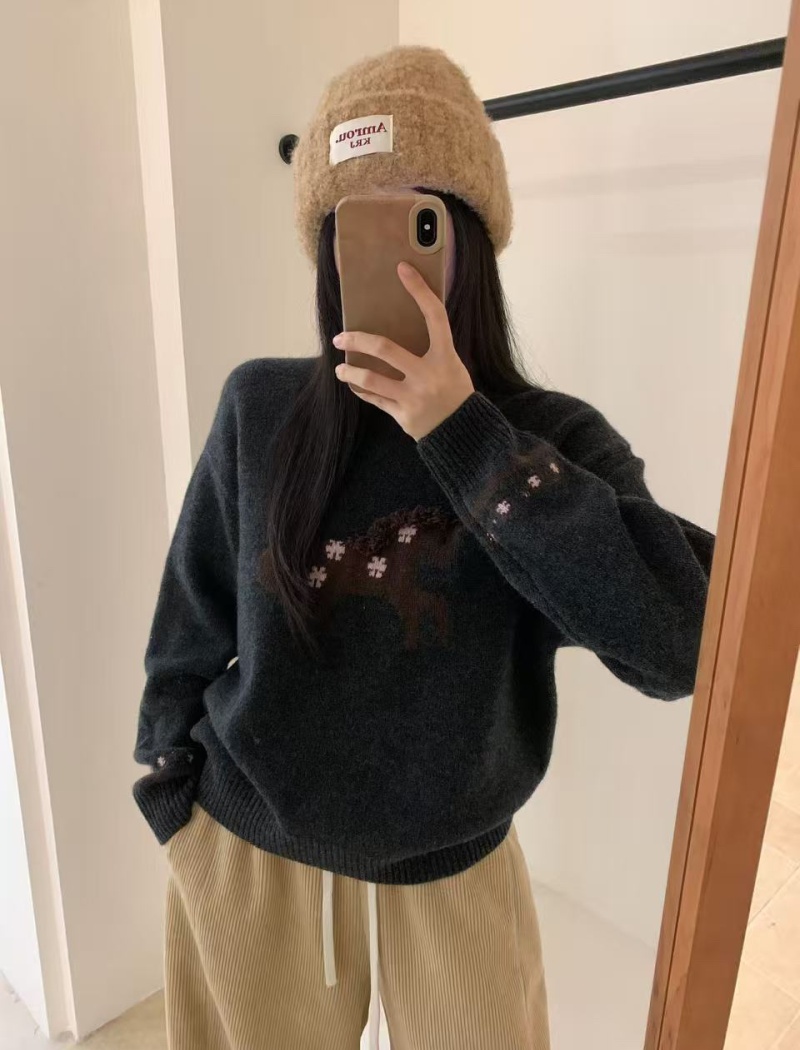 All-match autumn and winter Korean style wool sweater for women