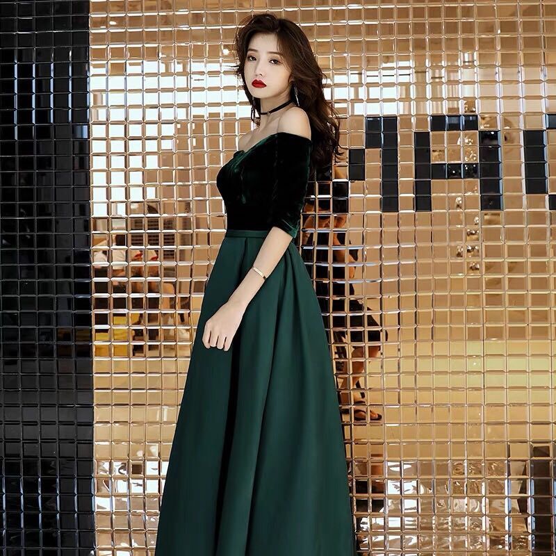 Korean style slim dress banquet fashion performance clothing