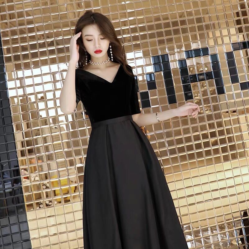 Korean style slim dress banquet fashion performance clothing