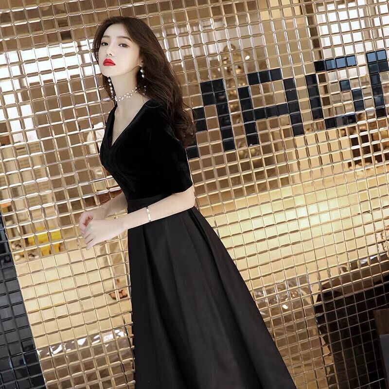 Korean style slim dress banquet fashion performance clothing