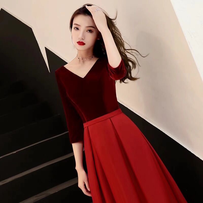Korean style slim dress banquet fashion performance clothing