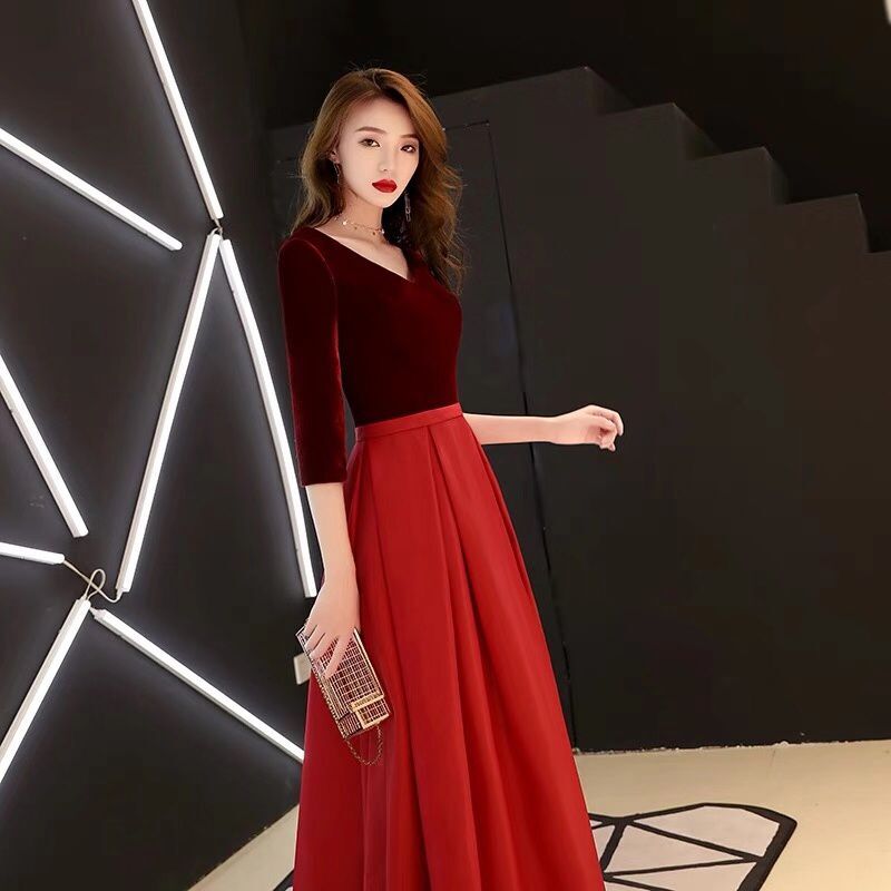 Korean style slim dress banquet fashion performance clothing