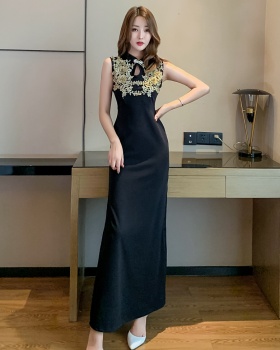 Embroidery package hip evening dress ladies dress