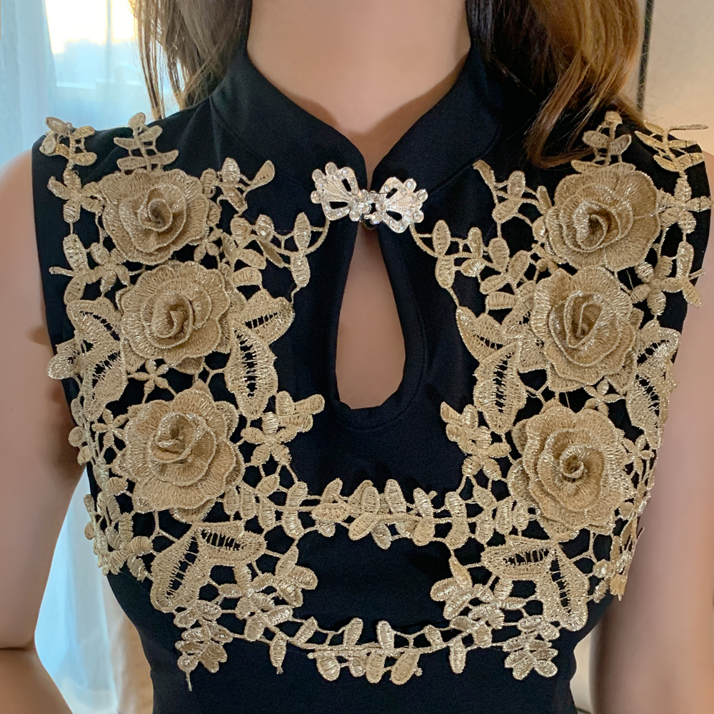 Embroidery package hip evening dress ladies dress