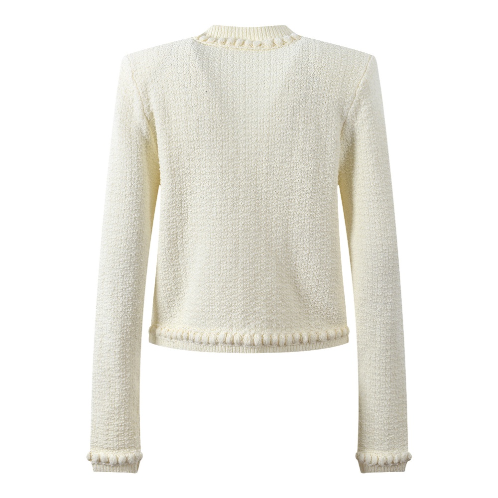 Show young round neck cardigan tender coat