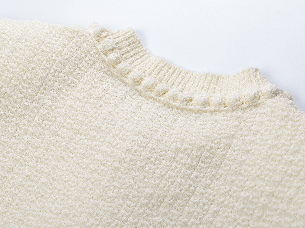 Show young round neck cardigan tender coat