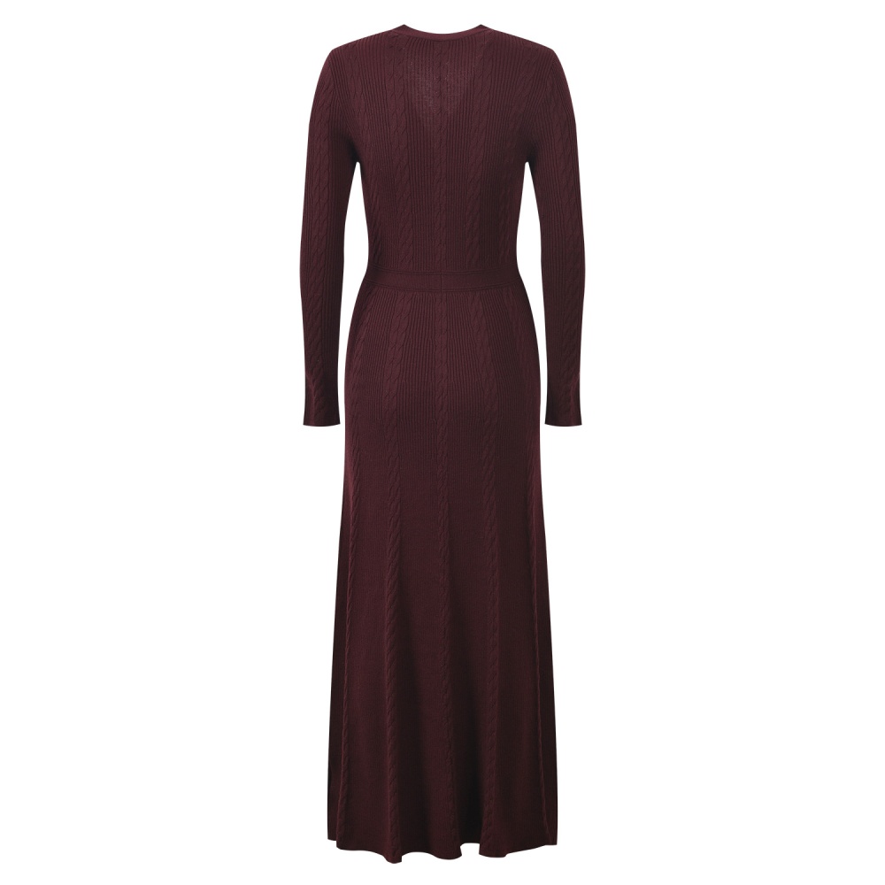 Long slim temperament long sleeve single-breasted dress