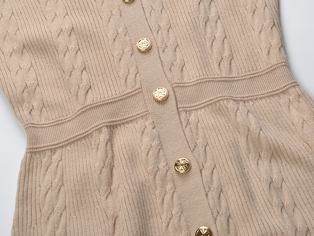 Long slim temperament long sleeve single-breasted dress