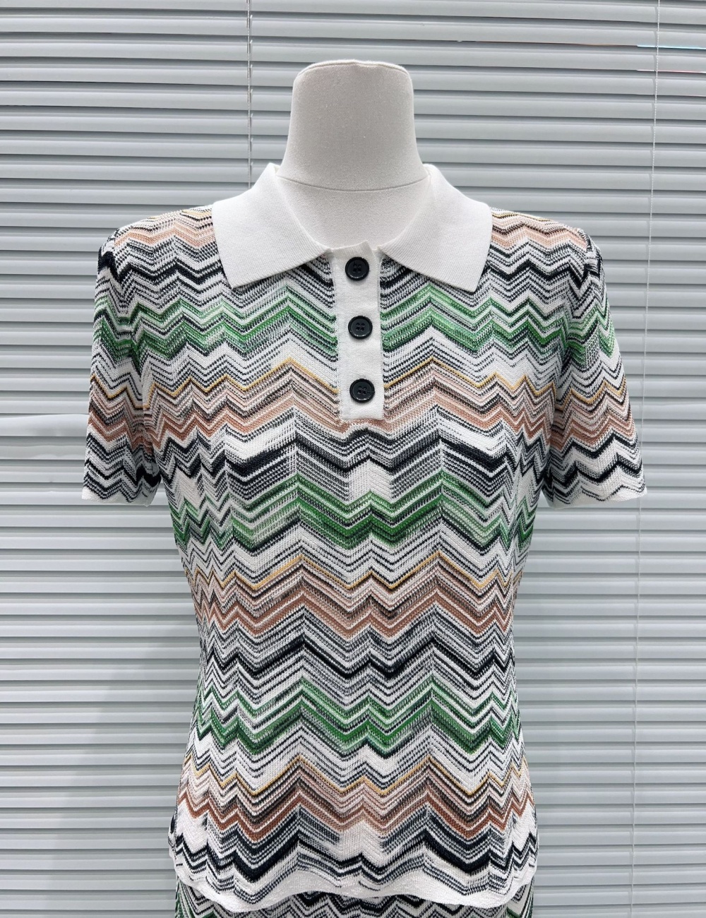 Fashion wide leg pants wave patterns T-shirt a set