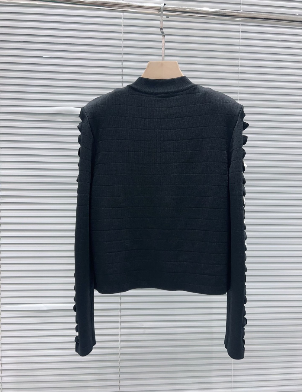 Metal buckles cardigan mixed colors coat for women