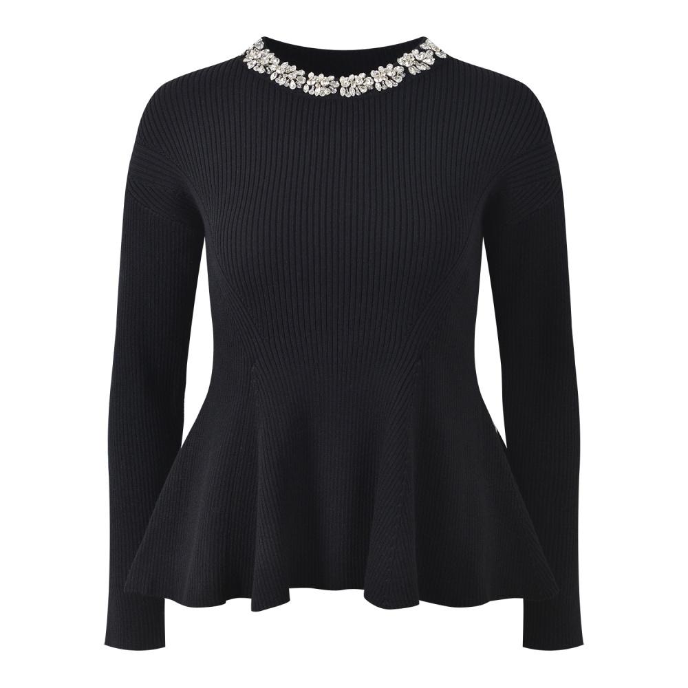 Diamond light luxury tops slim short skirt a set