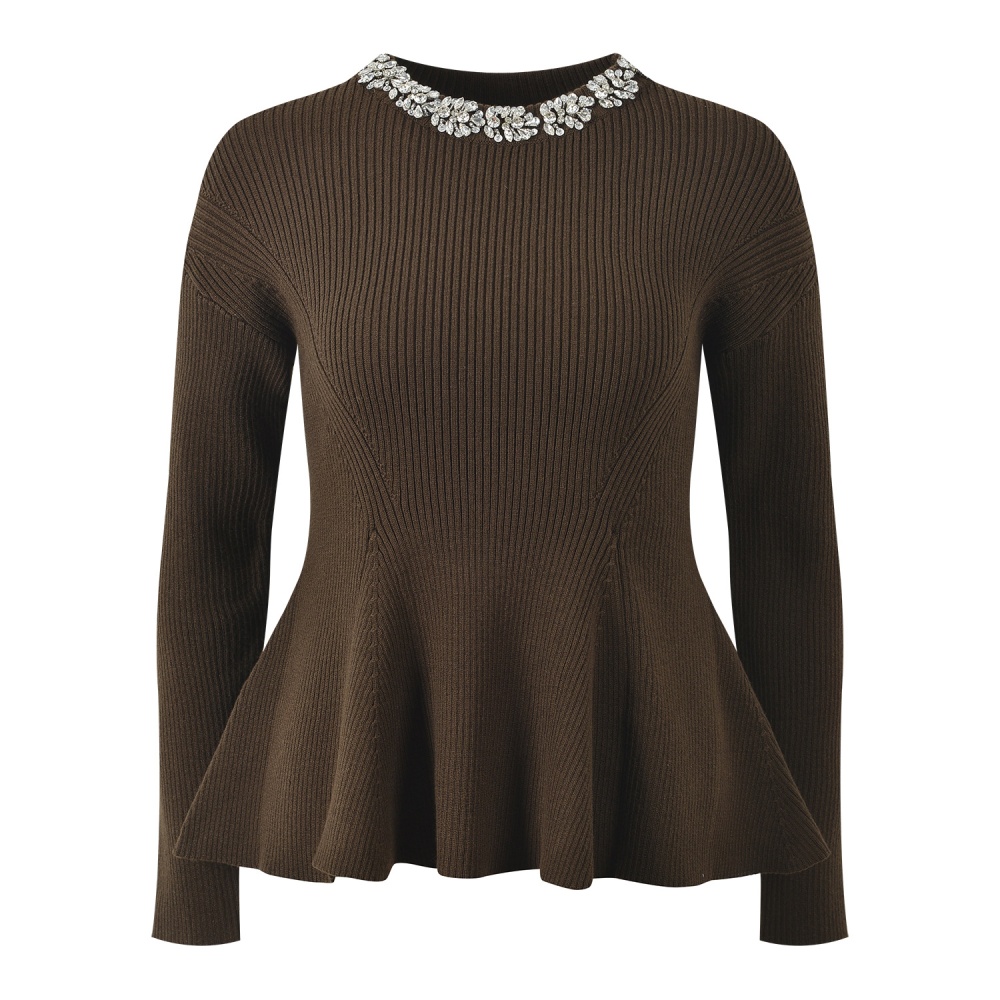 Diamond light luxury tops slim short skirt a set