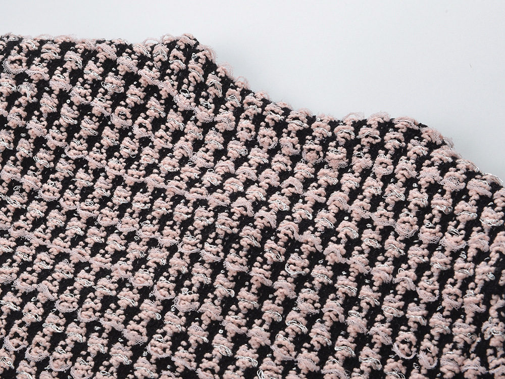 Fashion chanelstyle coat round neck short tops