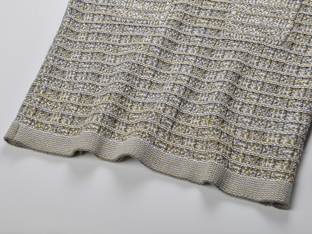 Plaid chanelstyle fashion round neck show young dress