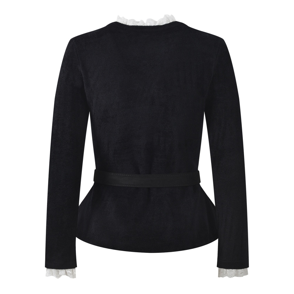 Buckle slim black tops temperament diamond belt