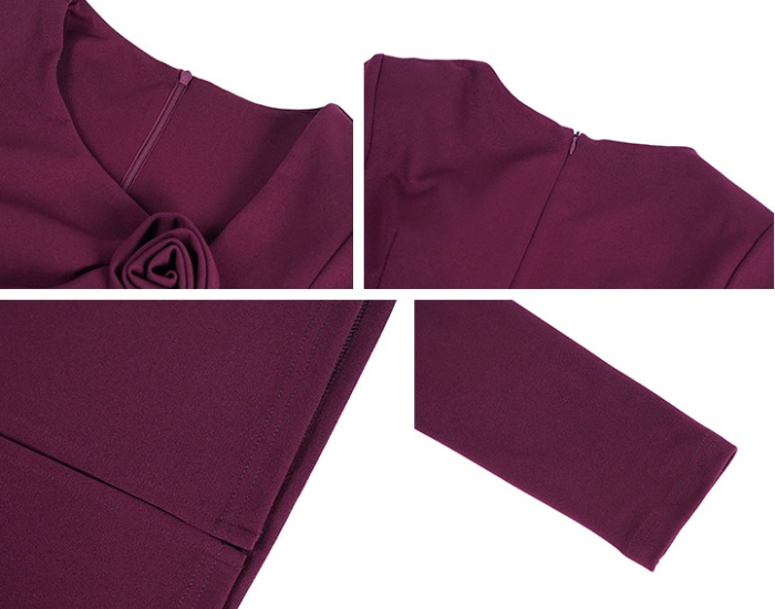 Pinched waist slim long dress package hip dress