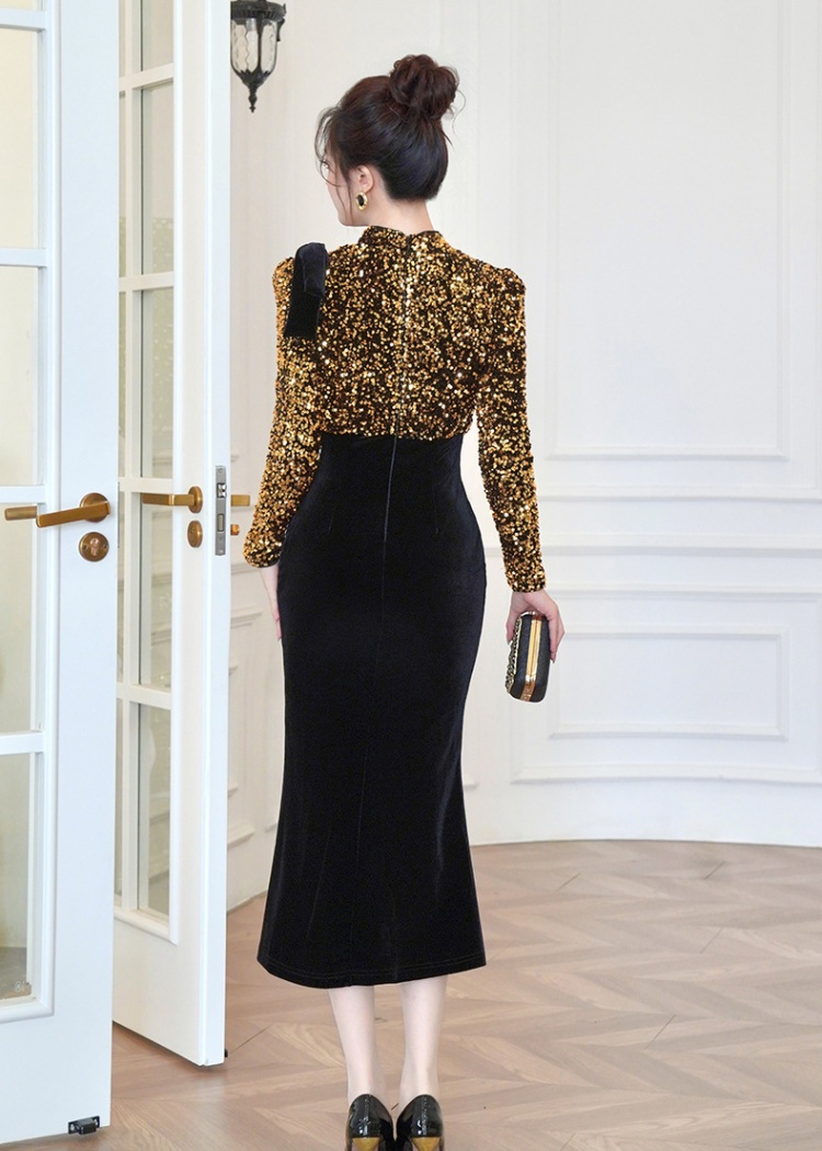 Package hip long dress sequins dress for women