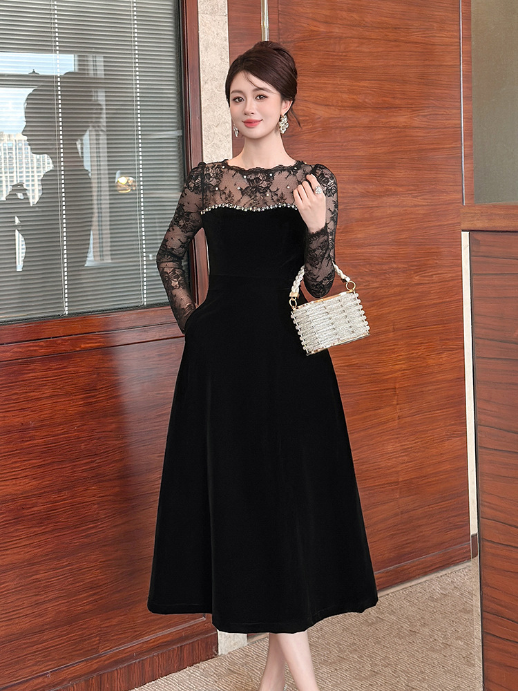 Annual meeting dress Hepburn style formal dress for women
