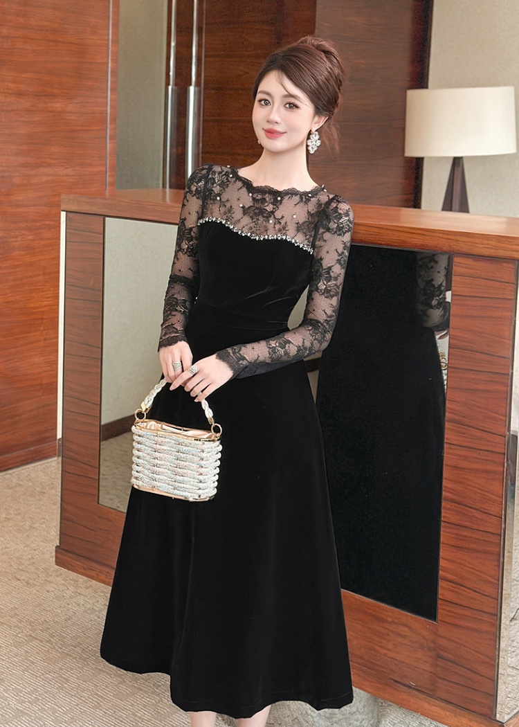 Annual meeting dress Hepburn style formal dress for women