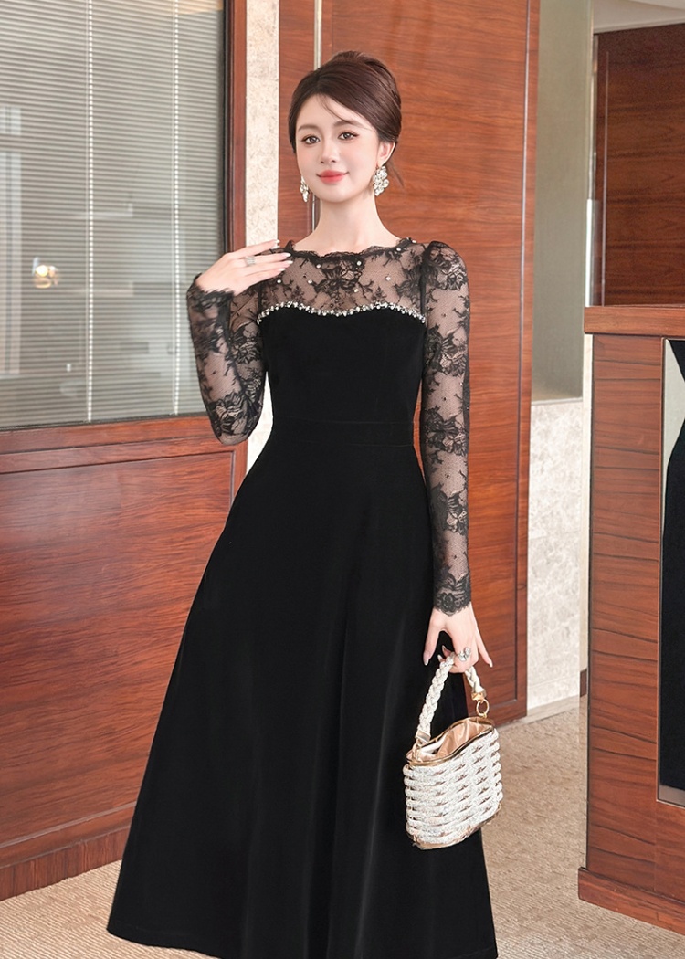 Annual meeting dress Hepburn style formal dress for women