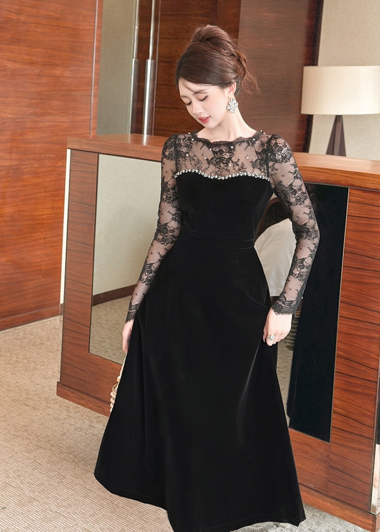 Annual meeting dress Hepburn style formal dress for women