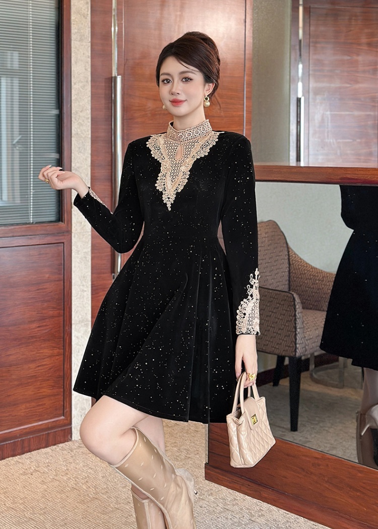 Thick and disorderly dress retro formal dress