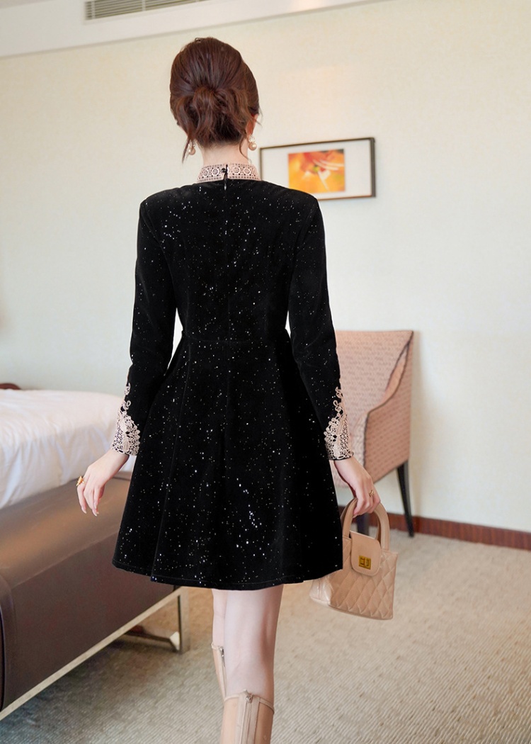 Thick and disorderly dress retro formal dress