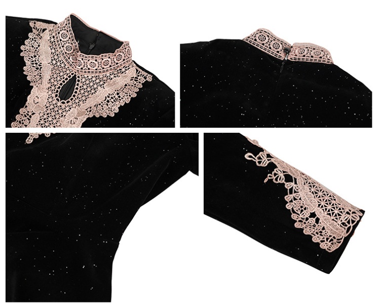 Thick and disorderly dress retro formal dress