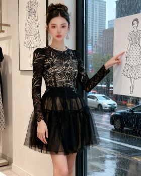 Lace thick and disorderly dress gauze formal dress for women