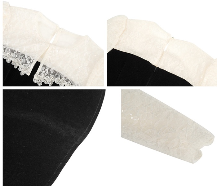 Velvet banquet autumn and winter slim dress for women