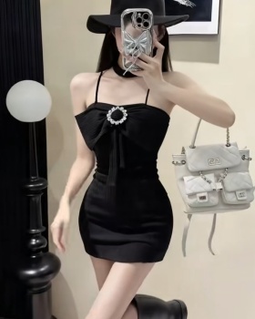 Sling fleece dress wrapped chest package hip T-back