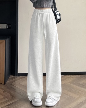 Niche elastic waist pants temperament wide leg pants