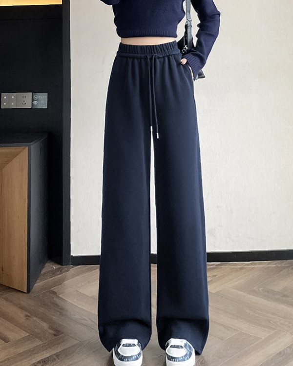 Niche elastic waist pants temperament wide leg pants
